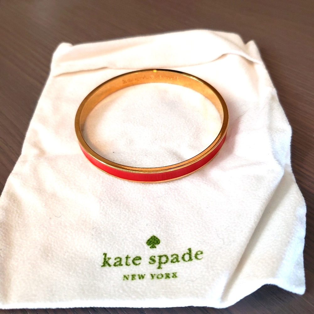 Kate Spade Coral and Gold Bangle